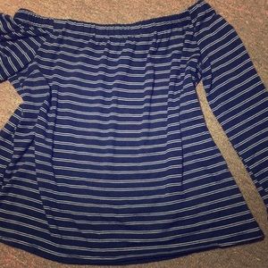 CUTE Sleeveless long sleeved shirt blue and white